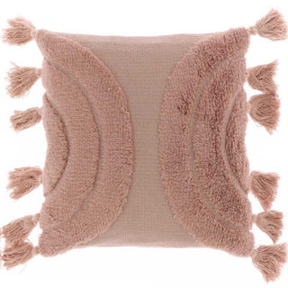 Unique Living Fransenkissen Brody 45x45cm Old Pink