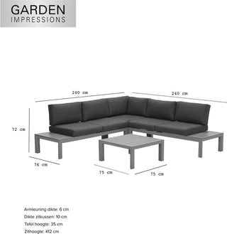 Garden Impressions Alu Lounge Adelaide arctic grey