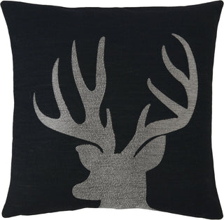 Sander Kissenhülle Hubertus Wolle Schwarz Hirsch
