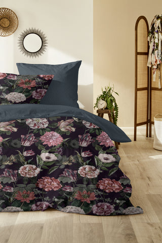 Zeo Living Bettwäsche Mako-Satin Blüten Herbst