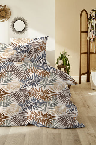 Zeo Living Bettwäsche Mako-Satin Herbst Blätter