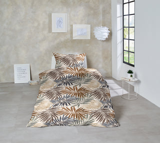 Zeo Living Bettwäsche Mako-Satin Herbst Blätter