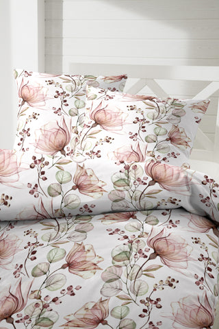 Zeo Living Bettwäsche Mako-Satin Blumen