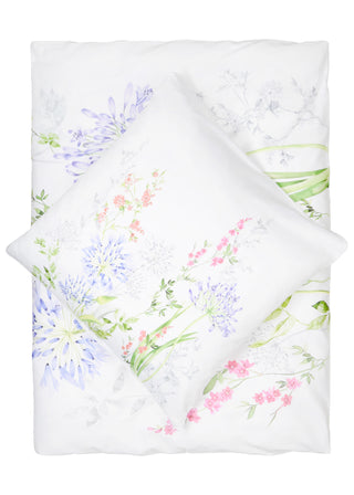 Janine  Mako-Satin Bettwäsche Flower weiß