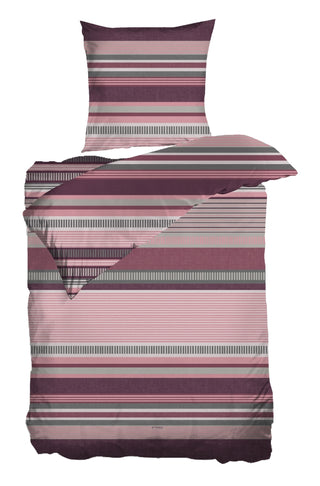 Living Dreams Feinbiber-Bettwäsche Berry/Silver
