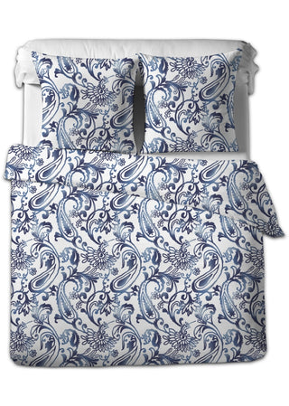 Living Dreams Feinsatin-Bettwäsche Paisley blau