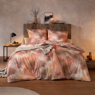 Estella Bettwäsche Flanell Winter Rot Orange Blätter