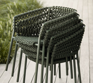 Cane Line Stapelsessel Ocean Dark Green inkl. Kissen