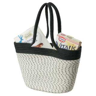 Zeo Living Einkaufstasche schwarz/beige