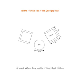 Garden Impressions Lounge Talara 3tlg. sahara sand