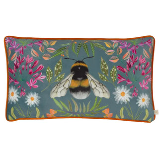 Samt-Kissen Hummel 30x50cm Stahlblau