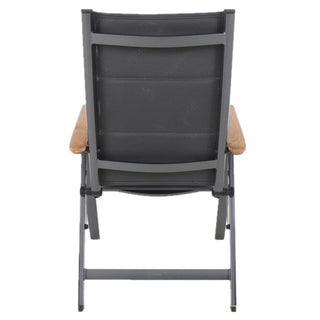 MWH Multipositionssessel Renovo Alu/Textilene Iron Grey m. Teakholz