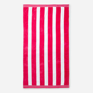 Zeo Living Strandtuch 100x180cm Streifen Pink