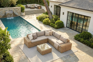 Zeo Living Lounge "Como" Geflecht/Alu Taupe