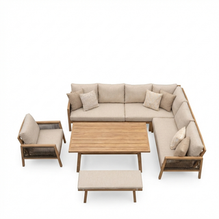 Loungegruppe Decal 7-tlg Teaklook/Natur