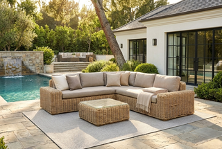 Zeo Living Lounge "Como" Geflecht/Alu Taupe