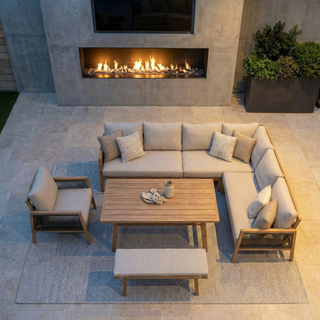 Loungegruppe Decal 7-tlg Teaklook/Natur