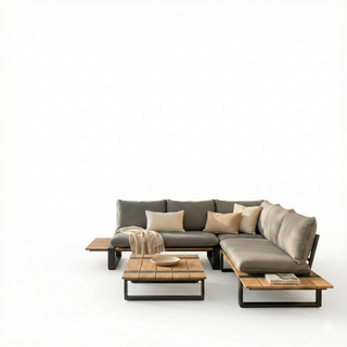 Tierra Outdoor Lounge-Set Seto Alu/Teak Grau