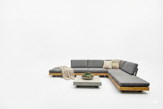 Zeo Living Lounge "Los Angeles" Aluminium/Teakholz