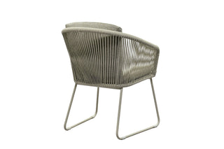 Zeo Living Sessel "Mailand" Edelstahl/Rope natur/beige