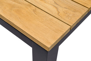 Zeo Living Gartentisch "Vancouver" Teak/Alu 220 x 100cm