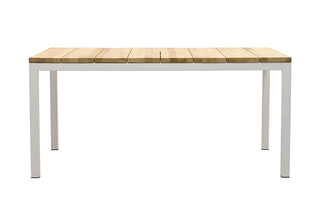Zeo Living Gartentisch "Liverpool" 160 x 90 Teak/weiß