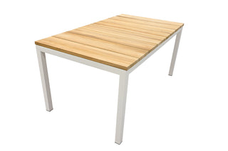 Zeo Living Gartentisch "Liverpool" 160 x 90 Teak/weiß