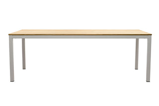 Zeo Living Gartentisch "Helsinki" Teak/Edelstahl light beige 220 x 100cm