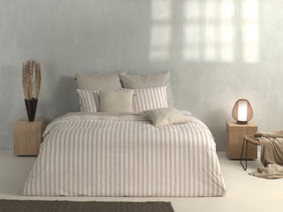Zo! Home Bettwäsche Lino Streifen Sandy Beige