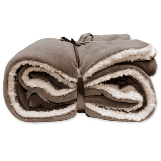Lars Wohndecke Taupe 150x200cm Samt Teddy Stoff