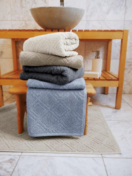Framsohn Frottiertuch Mosaik Relief Beige