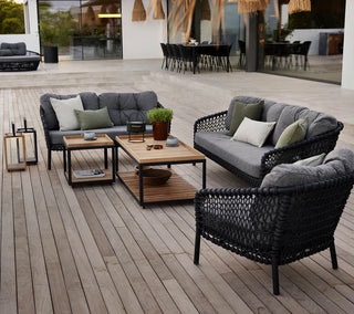 Cane Line Ocean 2-Sitzer Sofa Large Dark Grey/Grey
