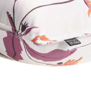 Proflax Kissenhülle weiß mit Blüten Lila