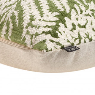 Proflax Kissen Blätter Gewebt Grün/Beige