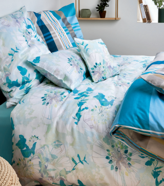 Living Dreams Bettwäsche Satin Allover-Blumen Türkis