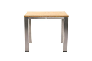 Zeo Living Gartentisch Vancouver 90x90cm Edelstahl/Teak