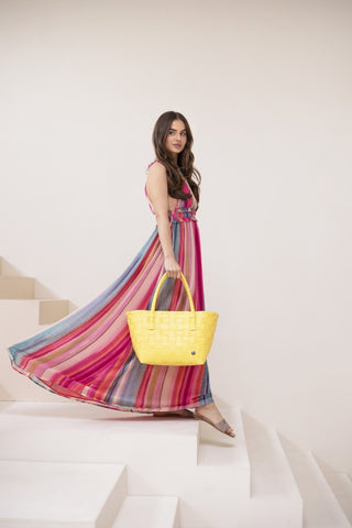 Handed By Einkaufsshopper Paris Geflochten Gelb