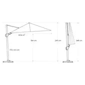 Platinum Ampelschirm Voyager T² 270x270cm Anthrazit/Taupe