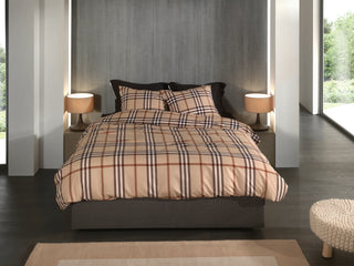 Heckett & Lane Bettwäsche Flanell Karo Beige