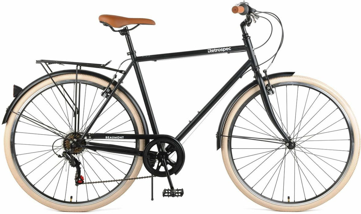 Retrospec Beaumont 7-Speed City Bike Shimano Tourney - Matte Black