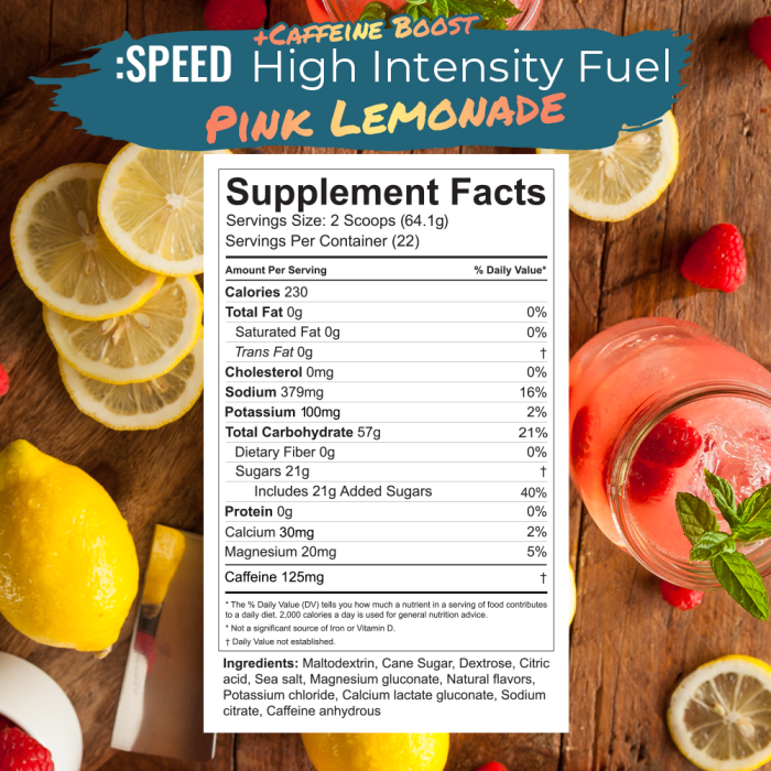 Infinit Nutrition :SPEED Caffeine Boost Energy Drink Mix: Pink Lemonade 22 Serving
