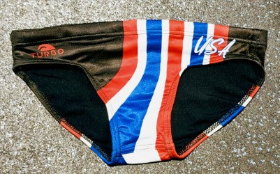 TURBO Men's Water Polo Swimsuit USA Stripes