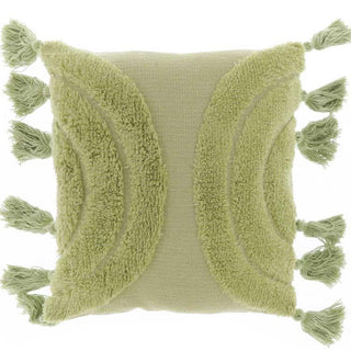 Unique Living Fransenkissen Brody 45x45cm nile green
