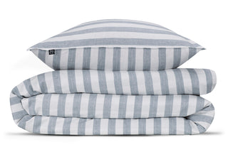 Zo! Home Bettwäsche Leinen-Optik Streifen Denim