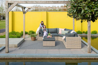 Garden Impressions Geflecht-Lounge Menorca 4tlg. vintage willow/royal black