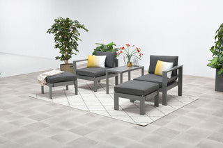GARDEN IMPRESSIONS Balkonset Bolsena 5tlg. grey/black