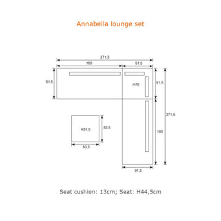 GARDEN IMPRESSIONS Lounge-Set Annabella mint grey