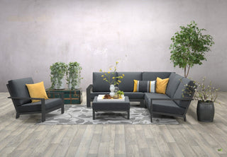 GARDEN IMPRESSIONS Lounge Lincoln 4tlg. carbon black