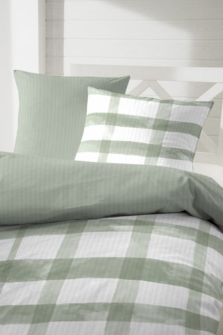 Zeo Living Soft-Seersucker Bettwäsche Karo