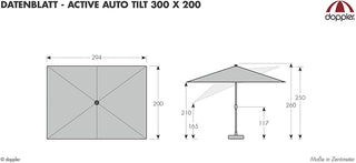Doppler Kurbelschirm Active 300x200cm